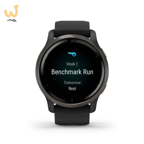 Zegarek Garmin Venu 2 (45 mm) Slate Stainless Steel Bezel / Black Case / Silicone Band Zegarek Garmin Venu 2 (45 mm) Slate Stainless Steel Bezel / Black Case / Silicone Band