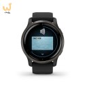 Zegarek Garmin Venu 2 (45 mm) Slate Stainless Steel Bezel / Black Case / Silicone Band