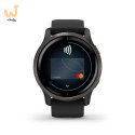 Zegarek Garmin Venu 2 (45 mm) Slate Stainless Steel Bezel / Black Case / Silicone Band