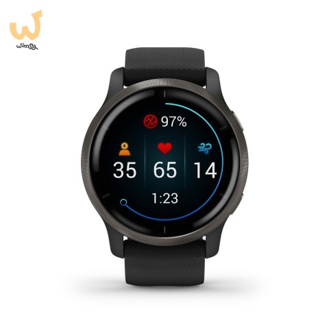 Zegarek Garmin Venu 2 (45 mm) Slate Stainless Steel Bezel / Black Case / Silicone Band Zegarek Garmin Venu 2 (45 mm) Slate Stainless Steel Bezel / Black Case / Silicone Band