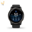 Zegarek Garmin Venu 2 (45 mm) Slate Stainless Steel Bezel / Black Case / Silicone Band
