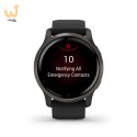 Zegarek Garmin Venu 2 (45 mm) Slate Stainless Steel Bezel / Black Case / Silicone Band