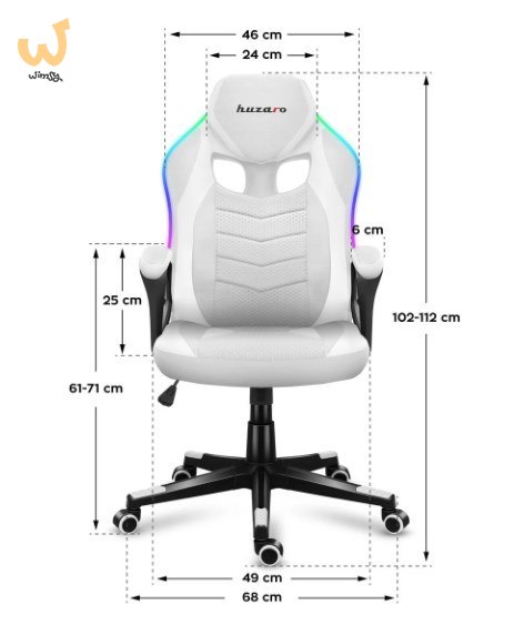Fotel gamingowy Huzaro Force 2.5 RGB WHITE MESH Fotel gamingowy Huzaro Force 2.5 RGB WHITE MESH