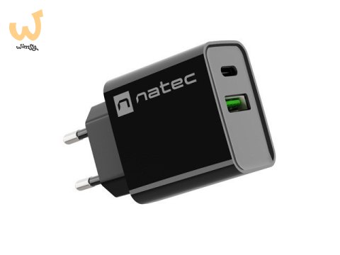 NATEC ŁADOWARKA SIECIOWA RIBERA USB-A + USB-C 20W POWER DELIVERY CZARNA NUC-2062 NATEC ŁADOWARKA SIECIOWA RIBERA USB-A + USB-C 20W POWER DELIVERY CZARNA NUC-2062