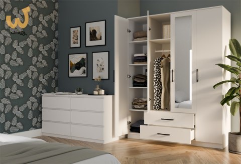 SZAFA ROMANA 160X205 BIAŁA Z LUSTREM SZAFA ROMANA 160X205 BIAŁA Z LUSTREM