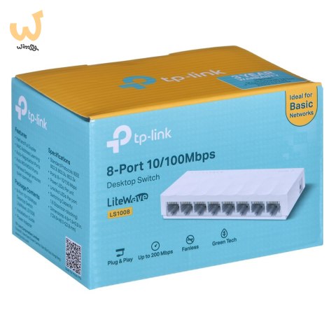 Switch TP-LINK TL-LS1008 Ilosc 8 portów RJ45 10/100 Mb/s (automatyczna negocjacja szybkości połączeń, automatyczne krosowanie Au Switch TP-LINK TL-LS1008 Ilosc 8 portów RJ45 10/100 Mb/s (automatyczna negocjacja szybkości połączeń, automatyczne krosowanie Au