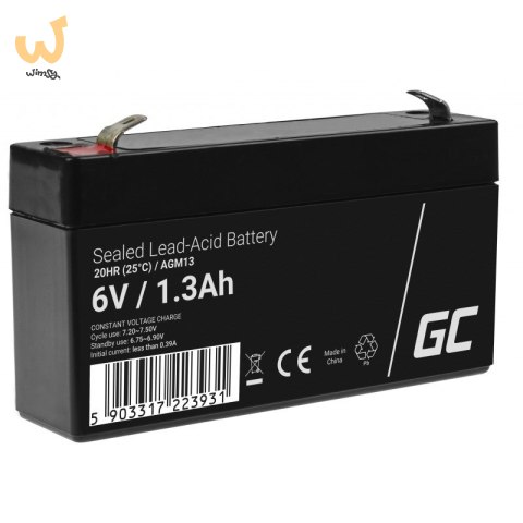 GREEN CELL AKUMULATOR ŻELOWY AGM13 6V 1.3AH GREEN CELL AKUMULATOR ŻELOWY AGM13 6V 1.3AH