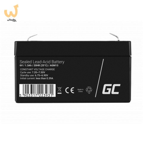 GREEN CELL AKUMULATOR ŻELOWY AGM13 6V 1.3AH GREEN CELL AKUMULATOR ŻELOWY AGM13 6V 1.3AH