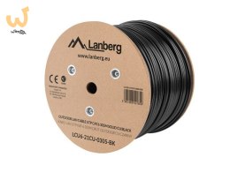 Kabel sieciowy zewnętrzne Lanberg LCU6-21CU-0305-BK (UTP; 305m; kat. 6; kolor czarny)