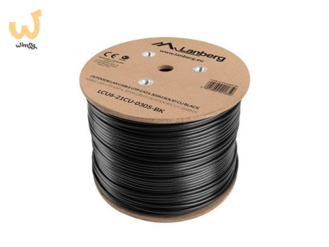 Kabel sieciowy zewnętrzne Lanberg LCU6-21CU-0305-BK (UTP; 305m; kat. 6; kolor czarny) Kabel sieciowy zewnętrzne Lanberg LCU6-21CU-0305-BK (UTP; 305m; kat. 6; kolor czarny)