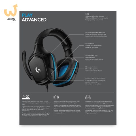 Słuchawki z mikrofonem Logitech 981-000770 (kolor czarny) (WYPRZEDAŻ) Słuchawki z mikrofonem Logitech 981-000770 (kolor czarny) (WYPRZEDAŻ)