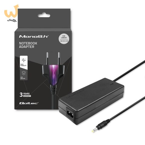 Zasilacz Qoltec 51509.45W do notebooka Lenovo (20 V; 2,25 A; 45W; 4 mm x 1.7 mm) Zasilacz Qoltec 51509.45W do notebooka Lenovo (20 V; 2,25 A; 45W; 4 mm x 1.7 mm)