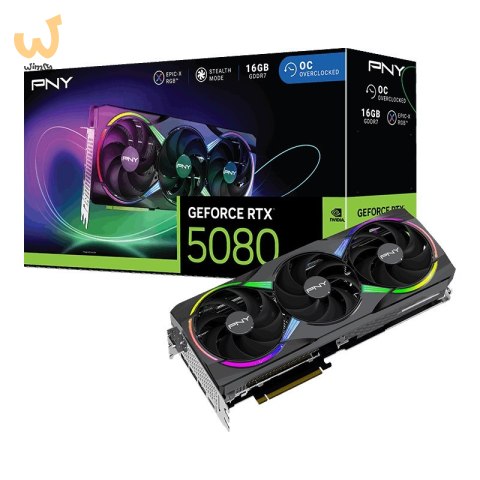 Karta graf. PNY GeForce RTX 5080 16GB ARGB OC 3-FAN Karta graf. PNY GeForce RTX 5080 16GB ARGB OC 3-FAN