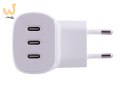 Ładowarka Belkin BoostCharge 3 Port USB-C PD 3.1 PPS Wall Charger 67W + USB-C to USB-C Cable 2m White