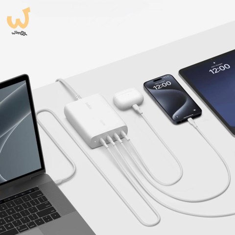 Ładowarka Belkin BoostCharge Pro 4-Port USB-C PD 3.1 GaN Charger 200W White Ładowarka Belkin BoostCharge Pro 4-Port USB-C PD 3.1 GaN Charger 200W White