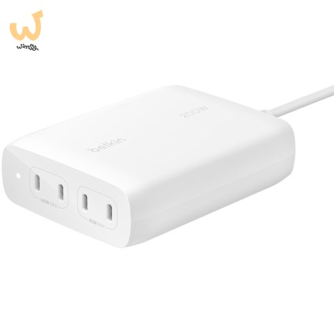 Ładowarka Belkin BoostCharge Pro 4-Port USB-C PD 3.1 GaN Charger 200W White Ładowarka Belkin BoostCharge Pro 4-Port USB-C PD 3.1 GaN Charger 200W White