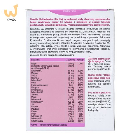Novativ Multiwitamina dla Niej, 60 tabletek powlekanych Novativ Multiwitamina dla Niej, 60 tabletek powlekanych