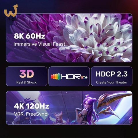 UNITEK KABEL DISPLAYPORT 1.4 DO HDMI 2.1, 8K, 1,8M UNITEK KABEL DISPLAYPORT 1.4 DO HDMI 2.1, 8K, 1,8M