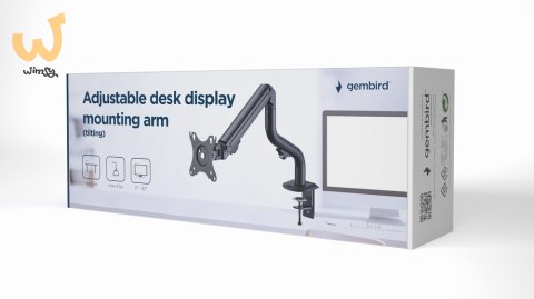 GEMBIRD BIURKOWE REGULOWANE RAMIĘ/UCHWYT NA MONITOR 17-32, VESA 100X100MM, DO 8 KG GEMBIRD BIURKOWE REGULOWANE RAMIĘ/UCHWYT NA MONITOR 17-32, VESA 100X100MM, DO 8 KG