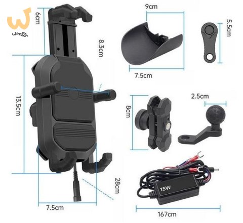 Uchwyt na telefon i ładowarka indukcyjna FreedConn MC29 15W + USB Uchwyt na telefon i ładowarka indukcyjna FreedConn MC29 15W + USB