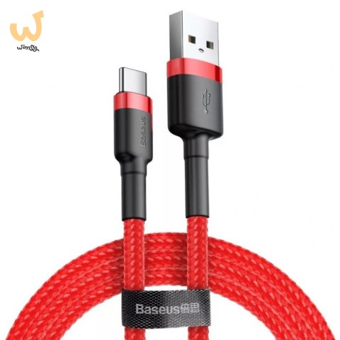 BASEUS KABEL USB DO USB-C CAFULE 2A 3M (CZERWONY) BASEUS KABEL USB DO USB-C CAFULE 2A 3M (CZERWONY)