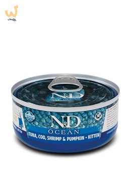 FARMINA N&D CAT OCEAN TUNA,COD,SHRIMP&PUMPKIN KITTEN - mokra karma dla kociąt - 70 g