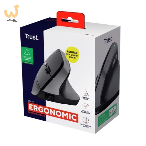 Mysz TRUST BAYO II ERGONOMIC WIRELESS MOUSE BLK (25145) Mysz TRUST BAYO II ERGONOMIC WIRELESS MOUSE BLK (25145)