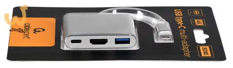 GEMBIRD GEMBIRD MULTI ADAPTER USB TYP-C (M) -> USB TYP-C; USB 3.0; HDMI SREBRNY GEMBIRD GEMBIRD MULTI ADAPTER USB TYP-C (M) -> USB TYP-C; USB 3.0; HDMI SREBRNY