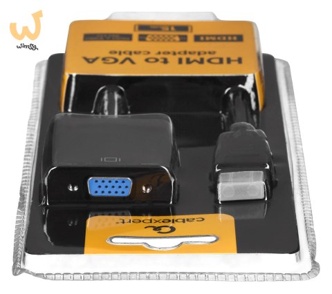 Adapter GEMBIRD A-HDMI-VGA-04 (HDMI M - D-Sub (VGA) F; 0,15m; kolor czarny) Adapter GEMBIRD A-HDMI-VGA-04 (HDMI M - D-Sub (VGA) F; 0,15m; kolor czarny)
