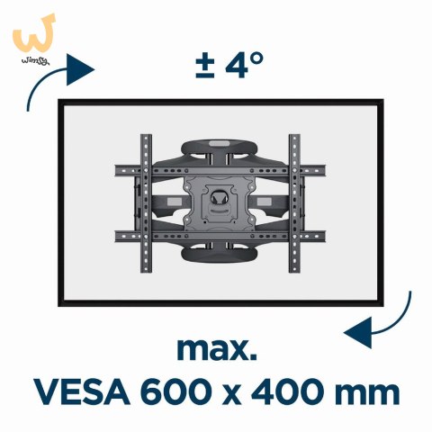 GEMBIRD UCHWYT ŚCIENNY REGULOWANY LCD 32"-75" VESA MAX 600 X 400MM, DO 45KG GEMBIRD UCHWYT ŚCIENNY REGULOWANY LCD 32"-75" VESA MAX 600 X 400MM, DO 45KG