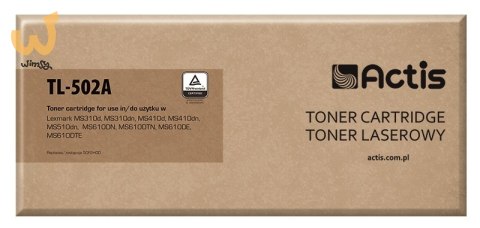 Actis TL-502A Toner (zamiennik Lexmark 50F2H00; Standard; 5000 stron; czarny) Actis TL-502A Toner (zamiennik Lexmark 50F2H00; Standard; 5000 stron; czarny)