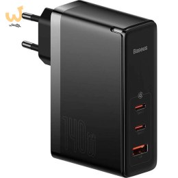 BASEUS ŁADOWARKA SIECIOWA 2X USB-C + USB (CZARNA)