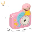 Aparat cyfrowy dla dzieci + karta 32GB różowy syrenka
