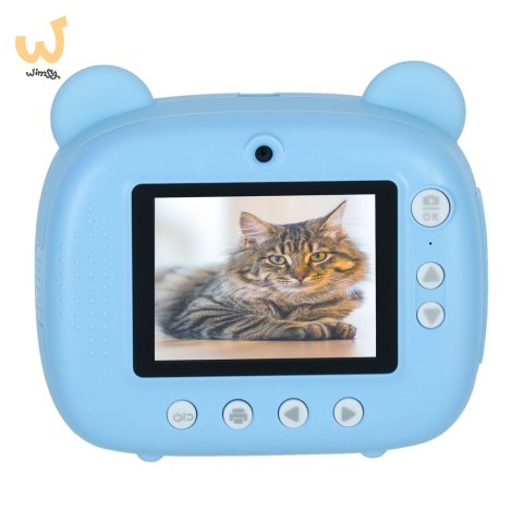Aparat fotograficzny natychmiastowy drukarka termiczna + wkłady karta 32GB niebieski miś Aparat fotograficzny natychmiastowy drukarka termiczna + wkłady karta 32GB niebieski miś