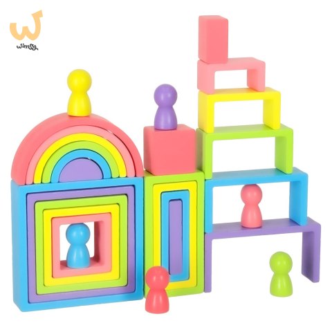 Klocki drewniane edukacyjne układanka tęcza puzzle montessori tęcza kolorowe Klocki drewniane edukacyjne układanka tęcza puzzle montessori tęcza kolorowe