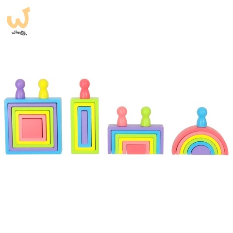 Klocki drewniane edukacyjne układanka tęcza puzzle montessori tęcza kolorowe Klocki drewniane edukacyjne układanka tęcza puzzle montessori tęcza kolorowe