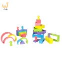 Klocki drewniane edukacyjne układanka tęcza puzzle montessori tęcza kolorowe