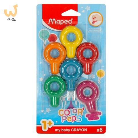 Kredki świecowe dla małych dzieci okrągłe 1+ Maped 6 kolorów