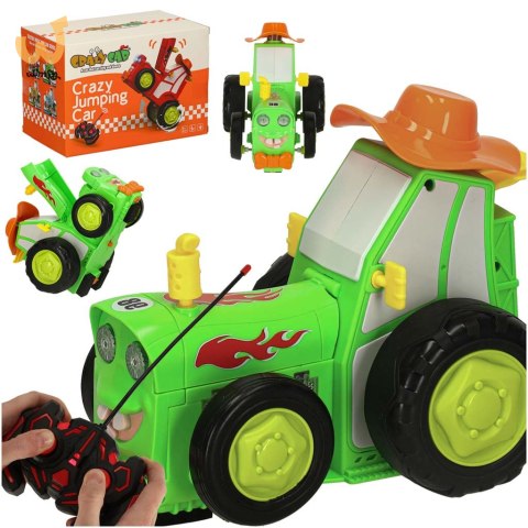 Traktor ciągnik zdalnie sterowany na pilota RC skaczący tańczący dźwięk zielony Traktor ciągnik zdalnie sterowany na pilota RC skaczący tańczący dźwięk zielony