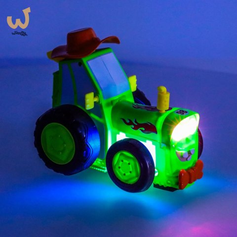 Traktor ciągnik zdalnie sterowany na pilota RC skaczący tańczący dźwięk zielony Traktor ciągnik zdalnie sterowany na pilota RC skaczący tańczący dźwięk zielony