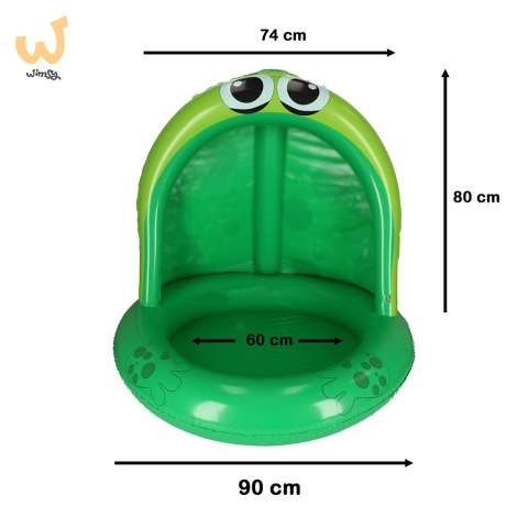 Basen dmuchany dla dziecka brodzik z daszkiem żaba 95cm Basen dmuchany dla dziecka brodzik z daszkiem żaba 95cm