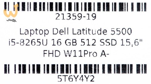 DELL LATITUDE 5500 i7-8665U 16GB 512GB SSD 15" FHD Win11pro + zasilacz UŻYWANY DELL LATITUDE 5500 i7-8665U 16GB 512GB SSD 15" FHD Win11pro + zasilacz UŻYWANY