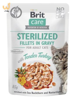BRIT Care Cat Sterilized Tender Turkey Pouch - mokra karma dla kota - 85 g