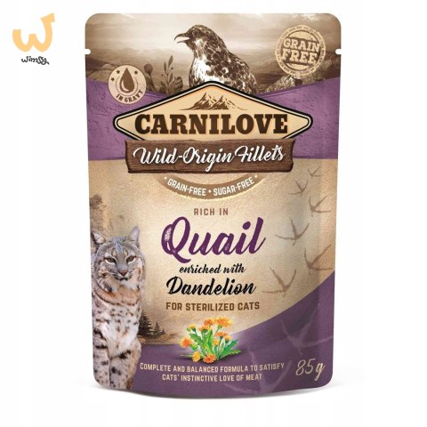 Carnilove Cat Pouch Quail&Dendelion Sterilized 85g Carnilove Cat Pouch Quail&Dendelion Sterilized 85g