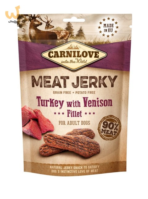 Carnilove Jerky Turkey With Venison Fillet 100g Carnilove Jerky Turkey With Venison Fillet 100g