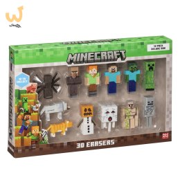 MINECRAFT 3D ERASERS - 12 PACK DELUXE BOX