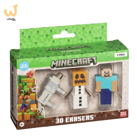MINECRAFT 3D ERASERS - 3 PACK VER.B MINECRAFT 3D ERASERS - 3 PACK VER.B
