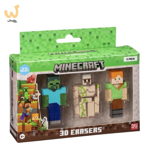MINECRAFT 3D ERASERS - 3 PACK VER.C MINECRAFT 3D ERASERS - 3 PACK VER.C