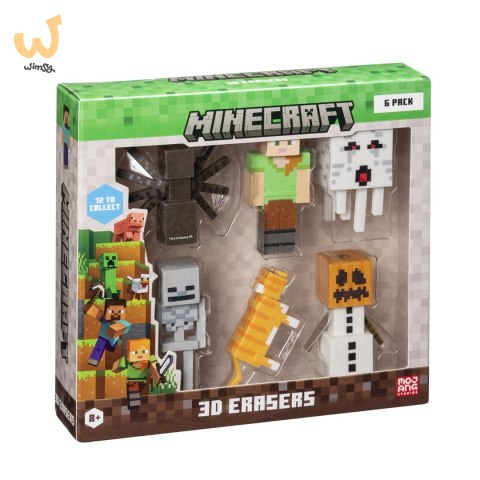 MINECRAFT 3D ERASERS - 6 PACK DELUXE BOX VER.B MINECRAFT 3D ERASERS - 6 PACK DELUXE BOX VER.B