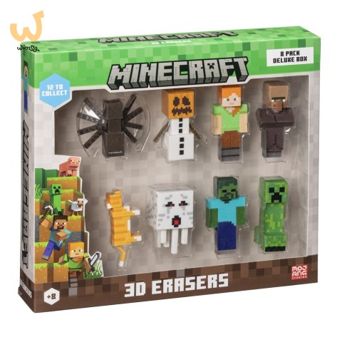 MINECRAFT 3D ERASERS - 8 PACK DELUXE BOX VER.B MINECRAFT 3D ERASERS - 8 PACK DELUXE BOX VER.B